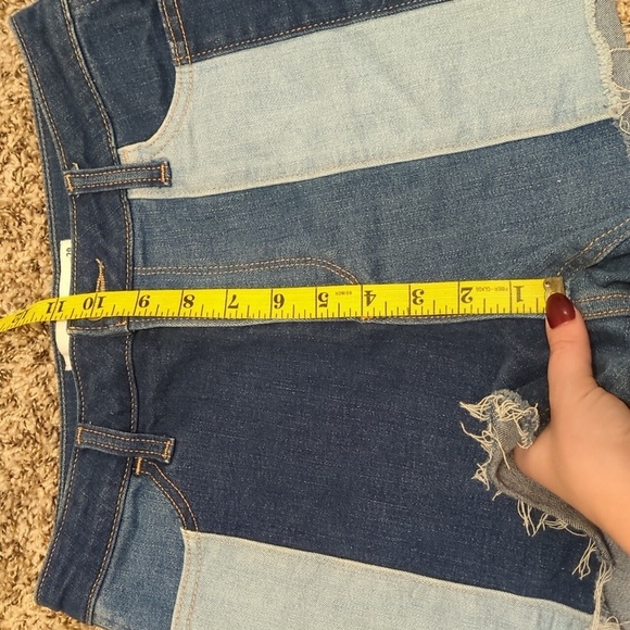 Hollister women's blue mulitonal curvy high rise 3" cut off shorts - Picture 4 of 9